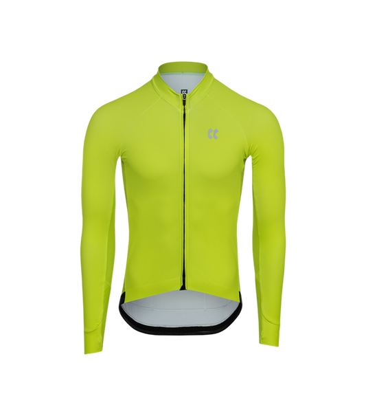 Mens Passion Z4 Long Sleeve Temps Jersey | Lime