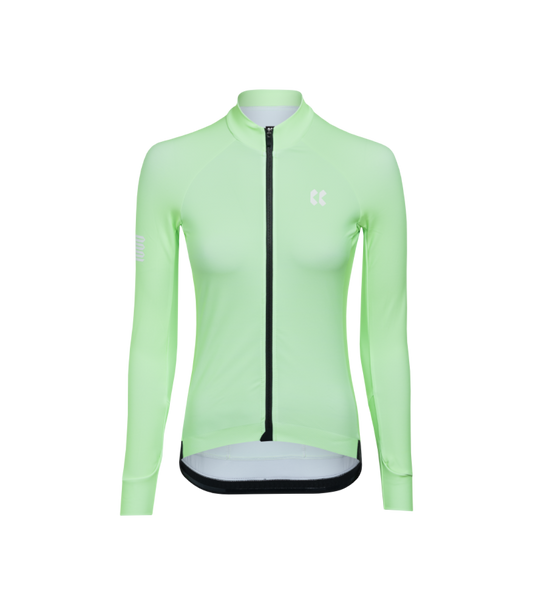Womens Passion Temps Long Sleeve Jersey | Neon Lime